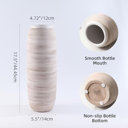 ALMA White Tall Vase for Floor, 18'' Extra Large Vase for Pampas Grass - color: Bottle-white-18"