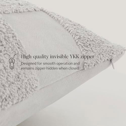 Double Stitch 100% Cotton Boho Checkered Throw Pillow Covers, Winter Sky - color: Winter Sky, size: 20" x 20" (Pack of 1)