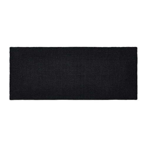 Triohero Black Waffle Bath Mat, Boho Bathroom Rugs Non Slip Washable, 24x48 - color: Black, size: 2' X 4' (Rectangular)