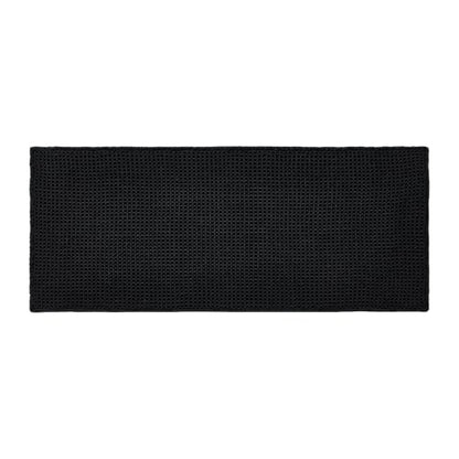 Triohero Black Waffle Runner Rug Bathroom, Long Boho Bath Mat, 24x72 - color: Black, size: 2' X 6' (Runner)
