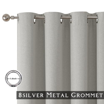 ChrisDowa Light Grey Blackout Curtains 45 Inches Long 2 Panels for Bedroom - color: Light Grey, size: 52"W x 45"L (Pack of 2)