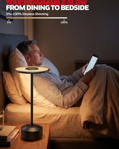 Honeywell Rechargeable Table Lamp, 5000mAh Cordless Dimmable Accent Light