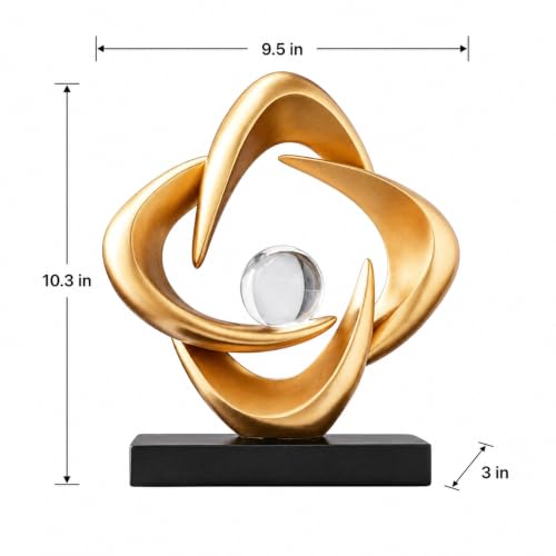 Abstract Art Sculptures Living Room Office Book Shelf Decor - color: Gold