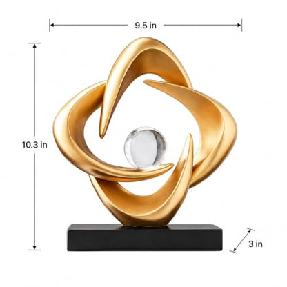 Abstract Art Sculptures Living Room Office Book Shelf Decor - color: Gold