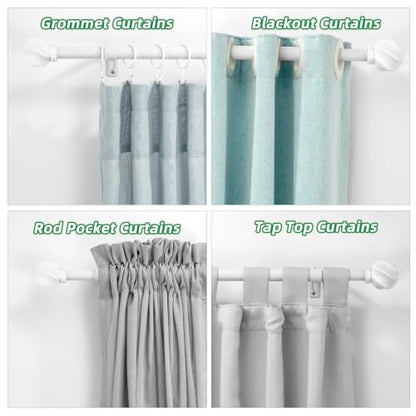 LLPJS Curtain Rods 16-136", 1 in Adjustable White Rod with Finials, 1 Pack - color: White, size: 16" to 136" - 1 pack