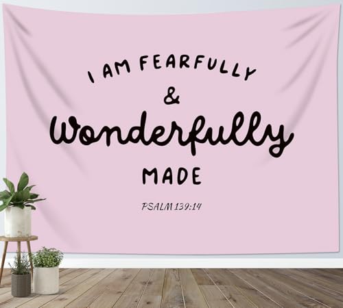 WEENEO Pink Christian Tapestry for Girls Bedroom,Bible Verse,60x40 Inch - color: Pink, size: 40"L x 60"W