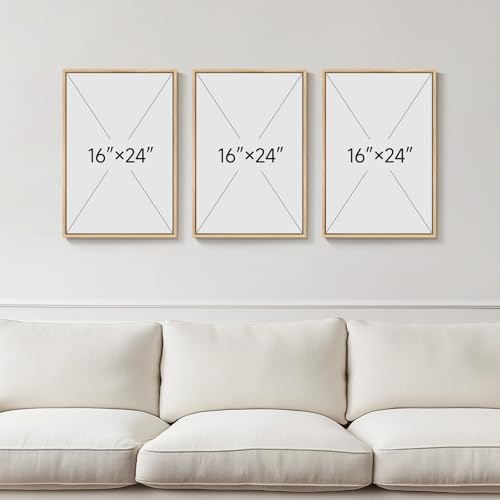Framed 3 Piece Sage Green Botanical Wall Art for Living Room,16x24 In - color: Green & White, size: 16" W x 24" H x 3Pcs