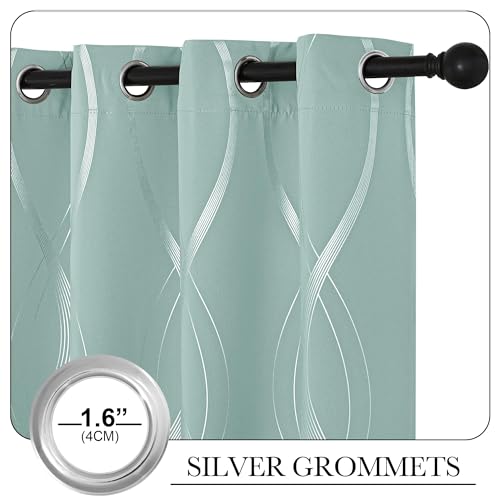 NICETOWN Aqua Blue Stripe Curtain Panels 63 inch Long for Dining Room - color: 1 - Aqua Blue, size: 52"W x 63"L (Pack of 2)
