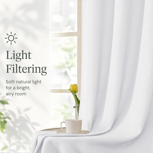 Chyhomenyc White Curtains 84 Inch Length 2 Panels 40Wx84L inches - color: White, size: 40"W x 84"L (Pack of 2)