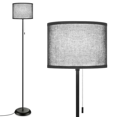 FOLKSMATE Floor Lamp for Living Room, LED Modern Simple Standing Lamp, Black Tall Lamps for Bedroom, Living Room, Office, Kids Room and Reading, Minimalist Pole Lamp with Shade, Without Bulb - color: Black