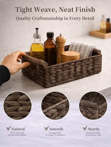 Wicker Basket, Large Basket for Gift Baskets Empty, 10.2x7.9x4in - color: Brown, size: Small