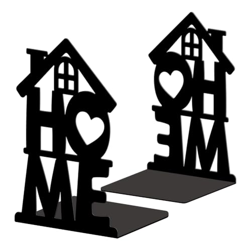 Peacoblue 5.3"x4.3"x7.9" Metal Bookends, Heavy Duty Book Ends for Shelves - style: Home and House