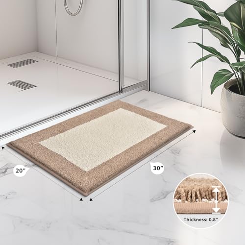 anllugs Bathroom Rugs, 20" x 30" Soft Bath Rugs, Beige & Grayish Brown - color: Beige & Grayish Brown, size: 20" X 30"