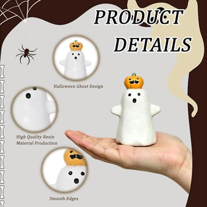 Halloween Ghost Figurine Pumpkin Spooky Resin Finger Statue Decor - color: Styl 14