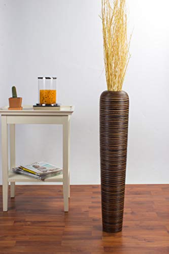 Leewadee Large Floor Vase 26 inches Mango Wood for Pampas Grass, Dried Flowers - size: 26 inches