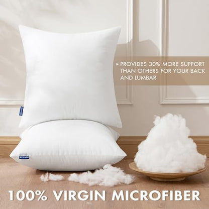 MIULEE Set of 2 Throw Pillow Inserts 20x20 Inches with 100% Virgin Filling - size: 20x20