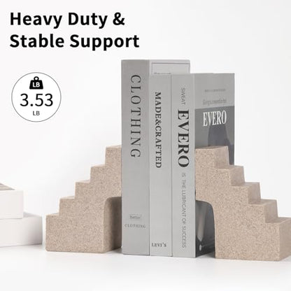 Decorative Book Ends for Heavy Book - Anti-Slip,for Any Bookshelf