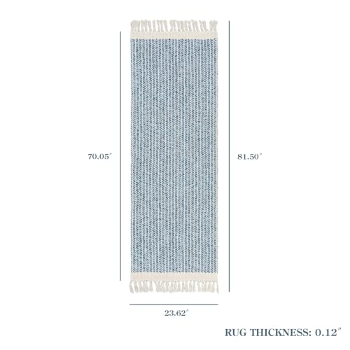Lahome Boho Bathroom Runner Rug, 2x6 Washable Rugs for Kitchen Hallway - color: Blue/Multi, size: 2' x 6' (Runner)