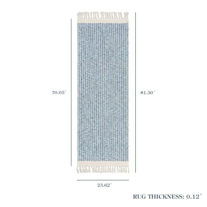 Lahome Boho Bathroom Runner Rug, 2x6 Washable Rugs for Kitchen Hallway - color: Blue/Multi, size: 2' x 6' (Runner)