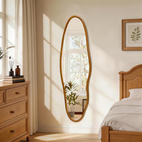 Irregular Full Length Mirror, Modern Aesthetic Full Body Mirror - size: 63"L x 18"W