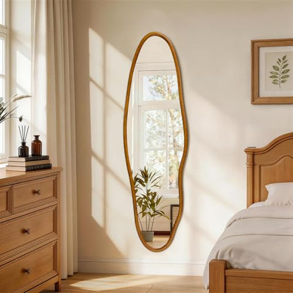 Irregular Full Length Mirror, Modern Aesthetic Full Body Mirror - size: 63"L x 18"W