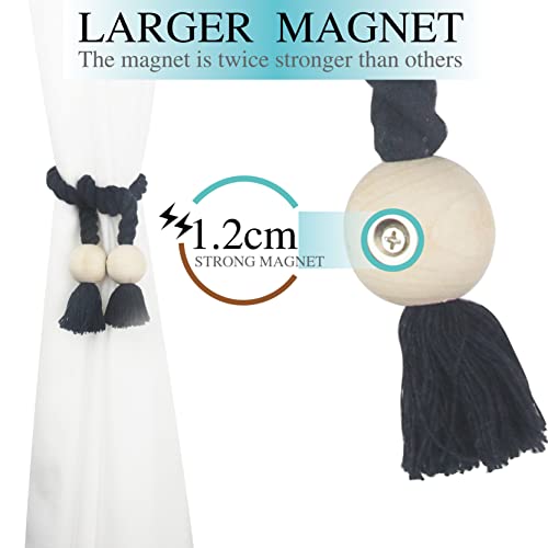 Magnetic Curtain Tiebacks Decorative Tie Back Drapes Holdbacks Nieffeiy - color: Navy