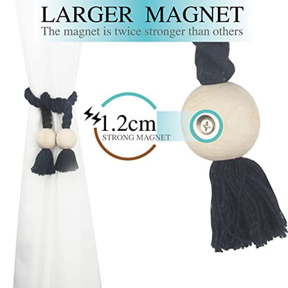 Magnetic Curtain Tiebacks Decorative Tie Back Drapes Holdbacks Nieffeiy - color: Navy