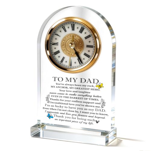 WKYAER Dad Gifts from Daughter Son,Acrylic Desk Clock Decor, Fathers Day Birthday, Tabletop Clock for Home Office Shelf Decor 4.3 x 7.8 in - color: Dad 11