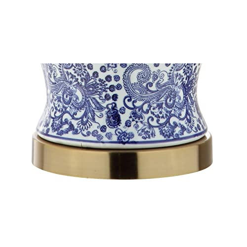 JONATHAN Y Ellis Chinoiserie Ginger Jar Table Lamp 29.5", Blue/White - color: Blue/White