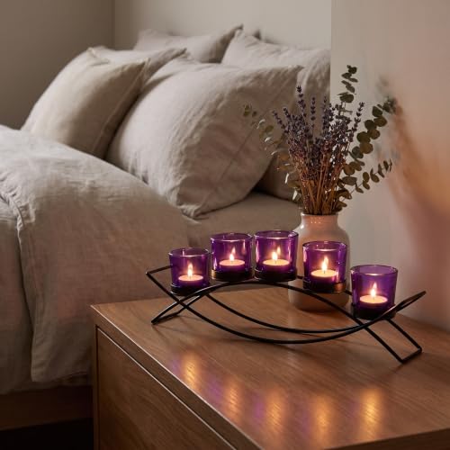 Seraphic Dining Room Table Centerepice,Tealight Candle Holder, Purple - color: Purple, size: 5 Cup