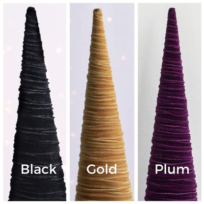 Create Your Own Set of 4 Velvet Trees, Valentine Tree Tabletop, Winter Mantel Decor, Handcrafted Entryway, Wedding Centerpiece Bookshelf (Create Your Own) - color: Create Your Own