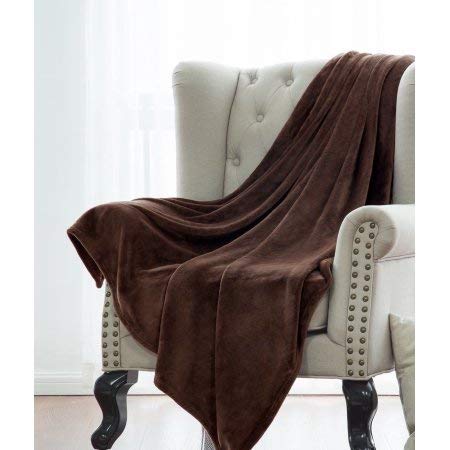 DiamondHome Super Soft Warm Light Weight Fleece Throw Blanket for Couch/Sofa/Bed/Chair in Living Room & Bed Room, 50" x 60" (Chocolate) - color: Chocolate