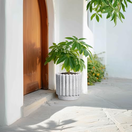 Ceramicfor Ceramic Flower Pot, 9.6 Inch, Black and White - color: Black and White, size: 9.6 Inch