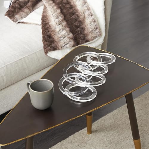 Deco 79 Acrylic Plastic Chain Decorative Sculpture Circular 7 Link Home Decor Statue, Accent Figurine 21" x 0" x 5", Clear - size: 21" x 0" x 5"