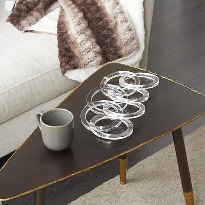 Deco 79 Acrylic Plastic Chain Decorative Sculpture Circular 7 Link Home Decor Statue, Accent Figurine 21" x 0" x 5", Clear - size: 21" x 0" x 5"