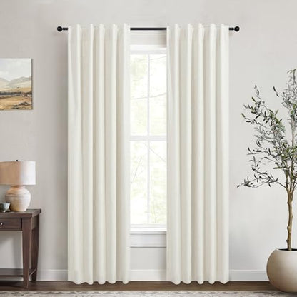DANCURTON Linen Blackout Boho Curtains for Bedroom Living Room 78 Inches Long 2 Panels Thermal Insulated Room Darkening Drapes Noise Reduction Light Blocking Window Treatments 40 x 78 Length Back Tab - color: Natural, size: 42"W x 78"L (Pack of 2)