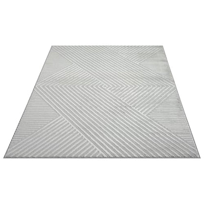 Abani Neutral Grey Area Rug 2' x 3' for Living Room, Bedroom - Criss Cross Line Zen Reiki Pattern - Durable & Easy to Clean - color: Grey, size: 2' x 3' (Rectangular)