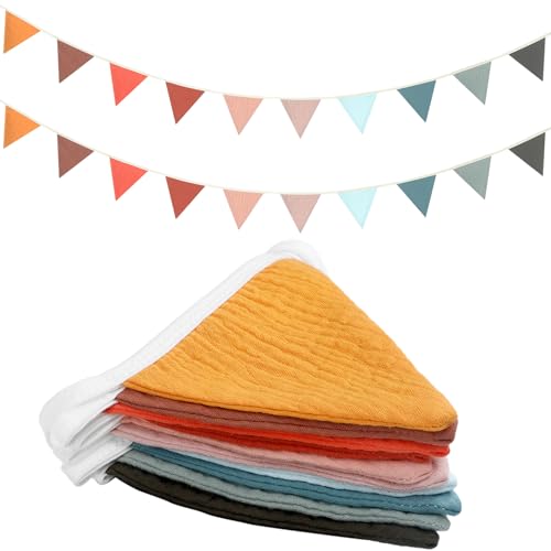 Oudain 2 Pcs Pennant Banner Flags Nursery Garland Triangle, Mixed Color - color: Mixed Color