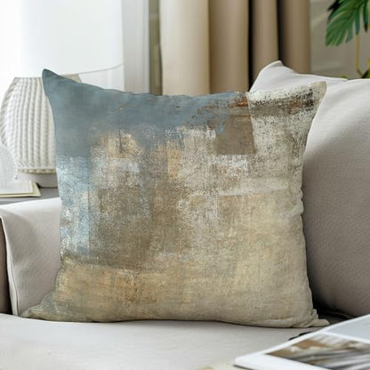 Throw Pillow Covers for Couch, 20x20 Inch, Set of 2, Beige Grey - color: Grey and Beige, size: 20" x 20" (Pack of 2)