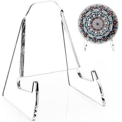 YUXUN 2 Pack Plate Stand for Display Acrylic Display Stand with Ledge - size: 5.9 Inch