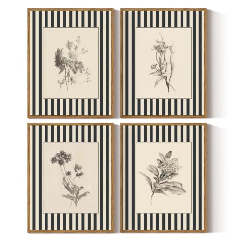InSimSea Framed Floral Wall Art Black and White Flower Prints, 11x14 In - color: Monochrome Floral