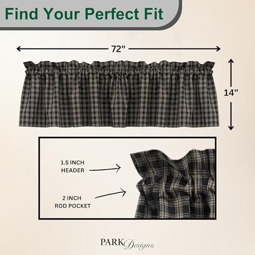 Sturbridge Black Valance 72" x 14" - color: Black