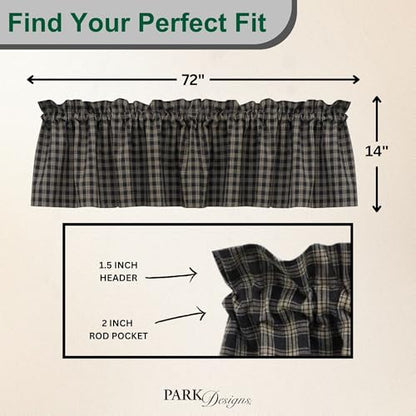 Sturbridge Black Valance 72" x 14" - color: Black