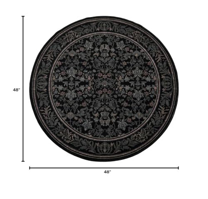 GarveeHome Round Rugs 4ft Washable Circle Rug for Living Room, Black - color: Black, size: 4' (Round)