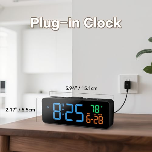 Netzu 3-in-1 Digital Clocks for Living Room, Small & Compact Alarm Clock - color: Blue