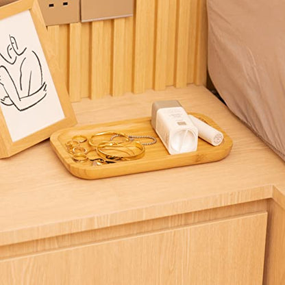 Bamboo Vanity Tray, Bathroom Counter Tray, Toilet Tank Top Tray for Organizing and Decor Display, 14.2 x 6 x 0.8 inch - size: 14.2" x 5.9" x 0.8"