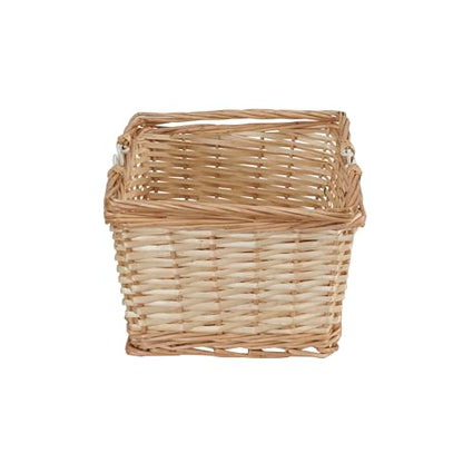 Household Essentials Woven Market Basket, Handwoven Willow Weave, Stylish Handles with Durable Metal Anchors, Classic and Versatile, Attractive, Spacious, Lightweight, Natural - color: Natural