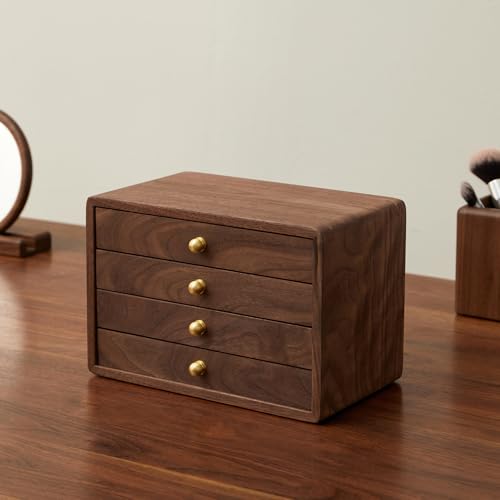 Wooden Jewelry Box for Women Men, 4 Drawers - size: 4 drawers