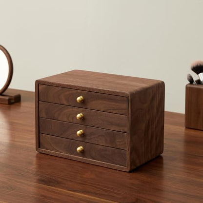 Wooden Jewelry Box for Women Men, 4 Drawers - size: 4 drawers