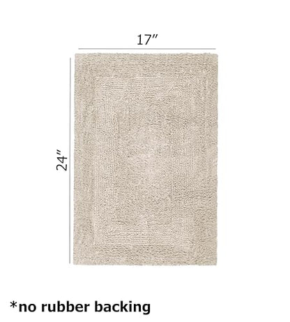 COTTON CRAFT 2 Pack Reversible Bath Mat - Soft Plush Bath Rug -17x24- Linen - color: Linen, size: 17x24 Inches